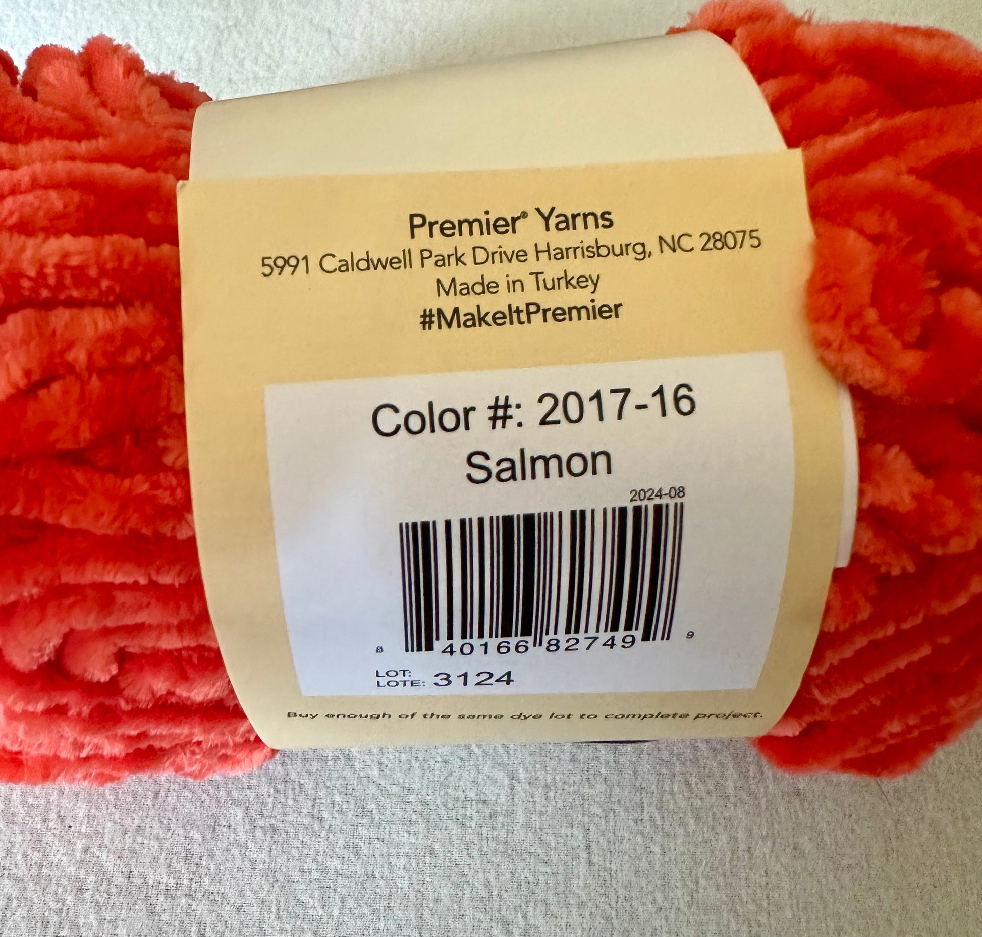 Premier Just Chenille Yarn – Salmon (Color 2017-16)