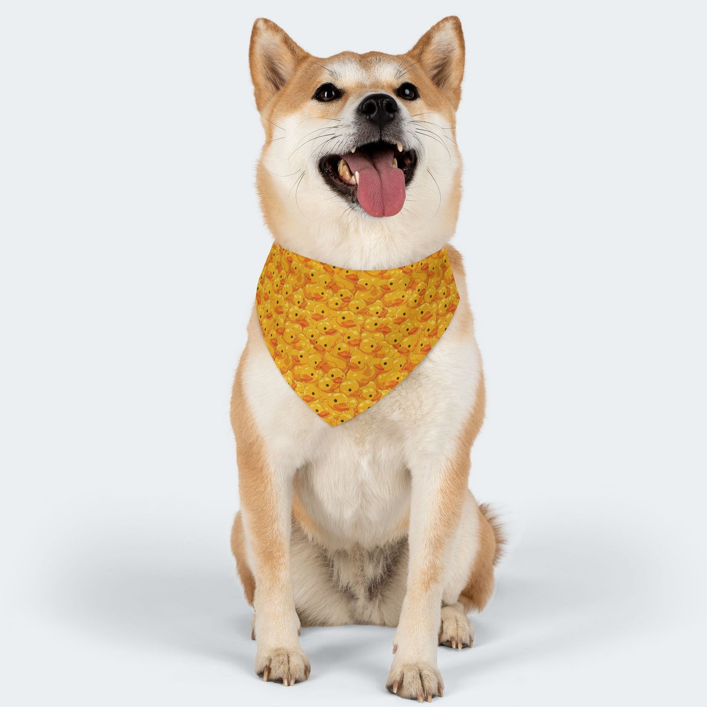 Rubber Duck Yellow Dog Bandana Collar, Over the Collar
