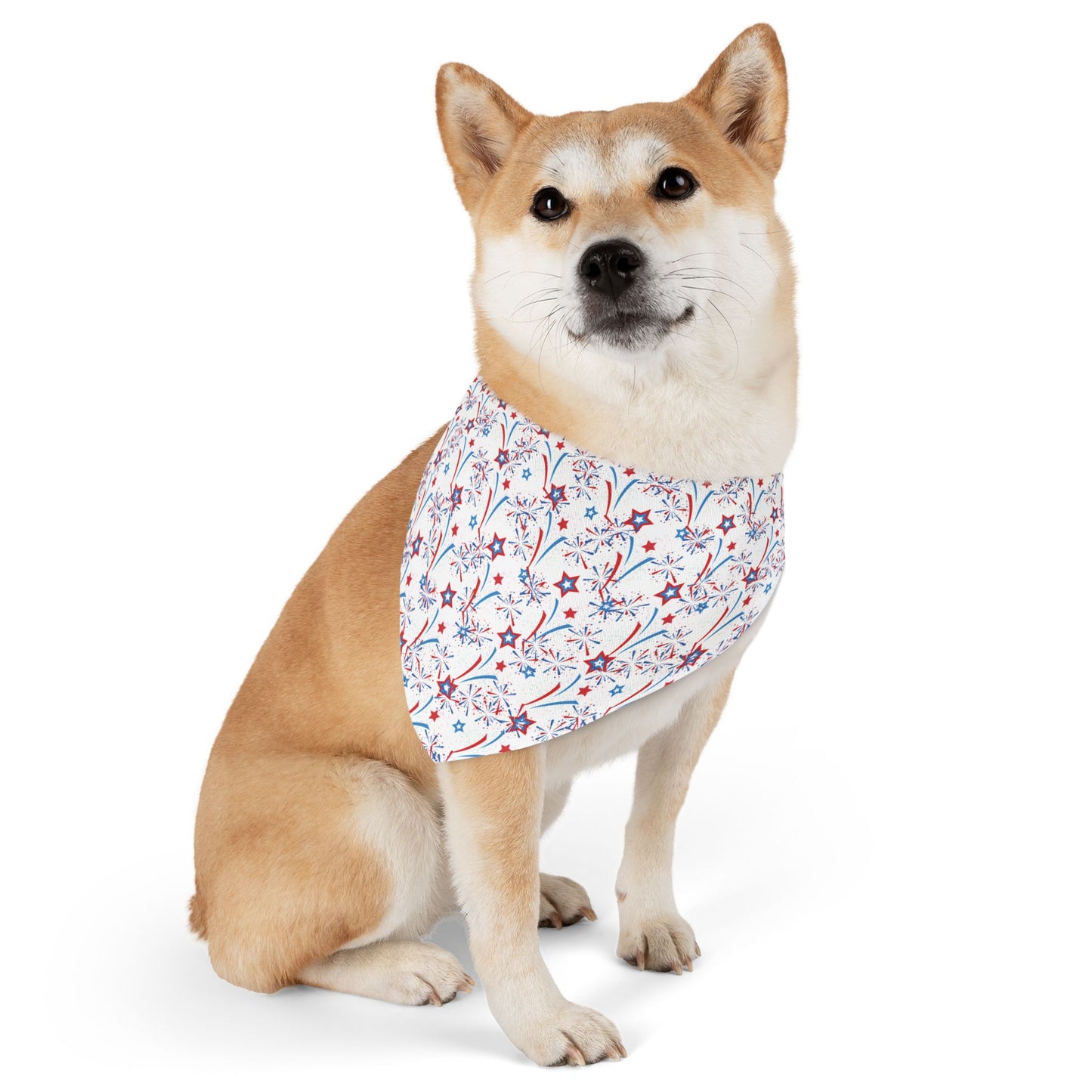 Patriotic Fireworks Pet Bandana – Over-the-Collar Dog Bandana – 4th of July Dog Accessory