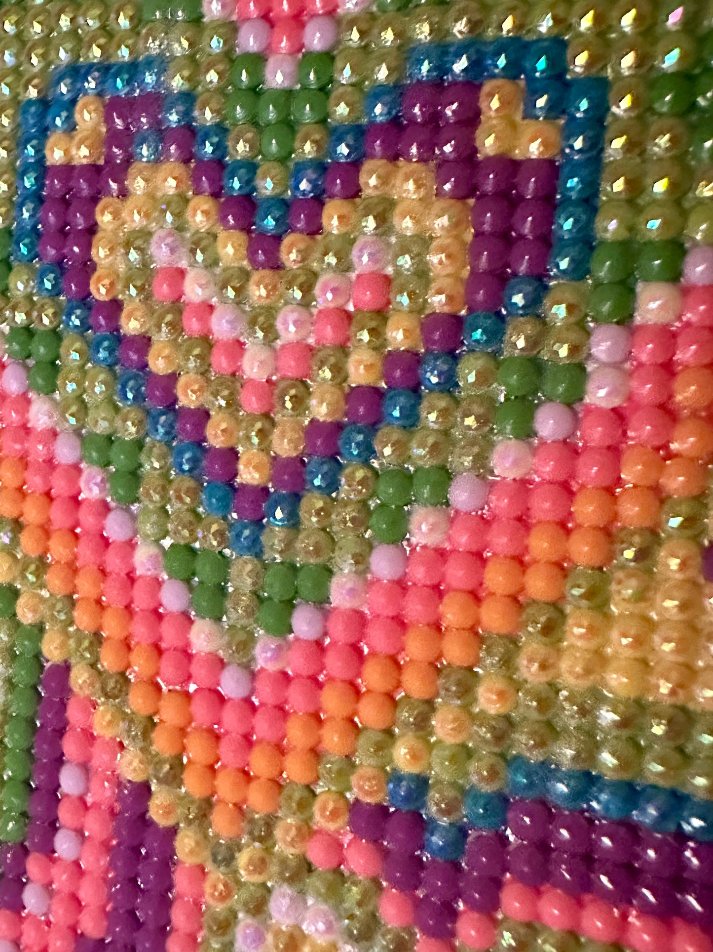 Colorful Hearts Diamond Art Greeting Card – Handmade Bright Blank Card