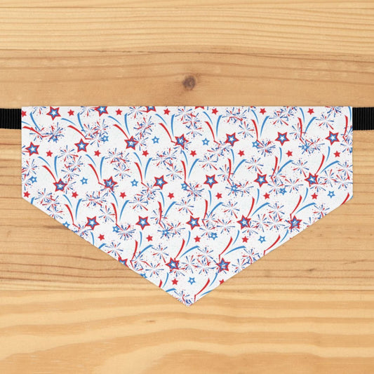Patriotic Fireworks Pet Bandana – Over-the-Collar Dog Bandana – 4th of July Dog Accessory