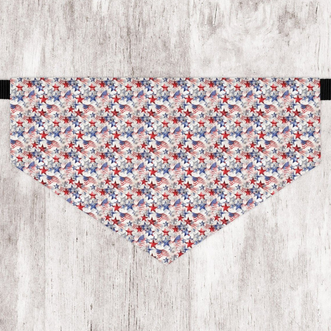 Patriotic Stars & Stripes Dog Bandana, Over-the-Collar