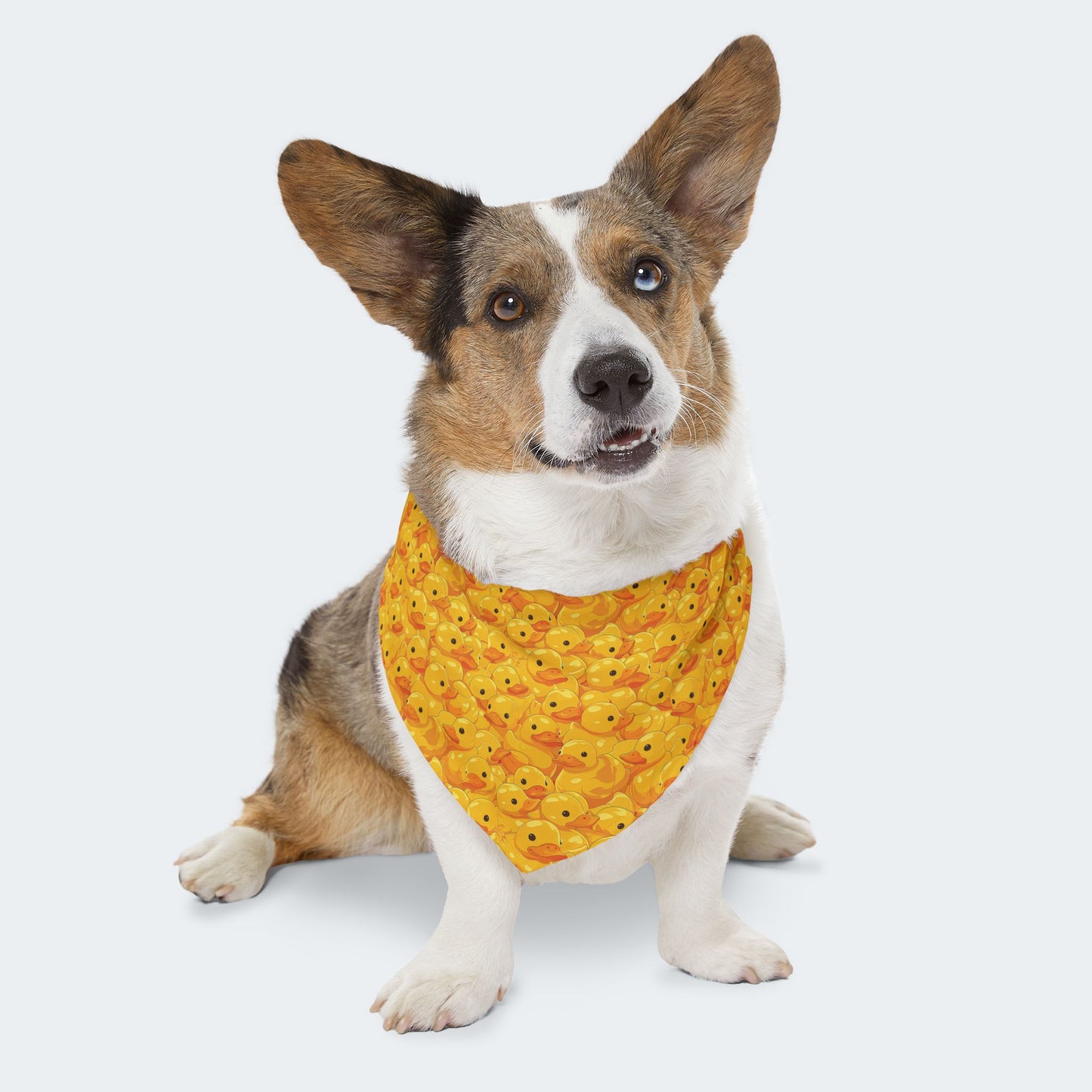 Rubber Duck Yellow Dog Bandana Collar, Over the Collar