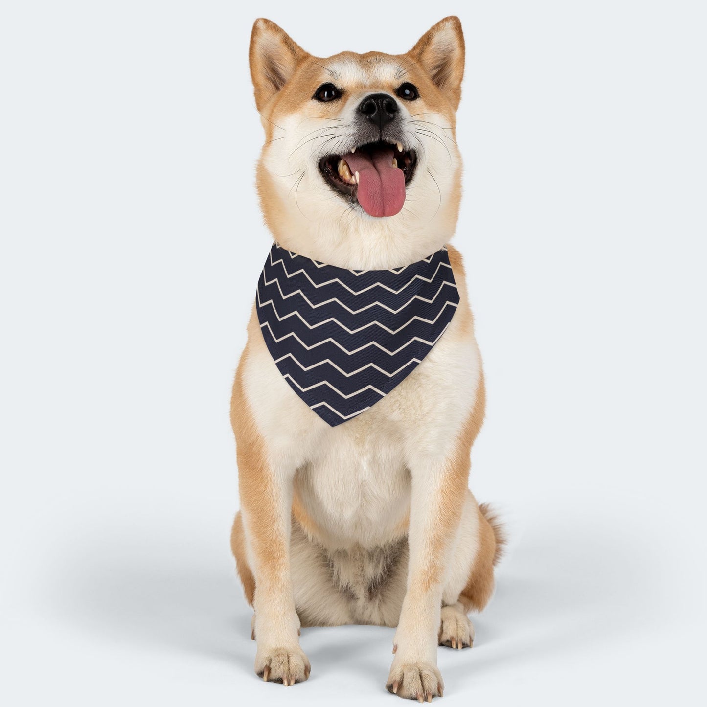 Black and White Chevron Dog Bandana - Over the Collar