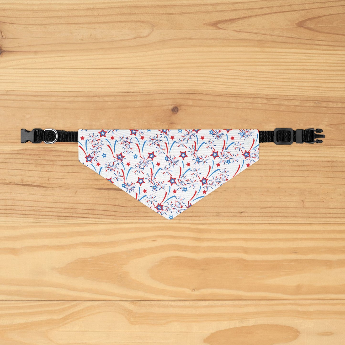 Patriotic Fireworks Pet Bandana – Over-the-Collar Dog Bandana – 4th of July Dog Accessory