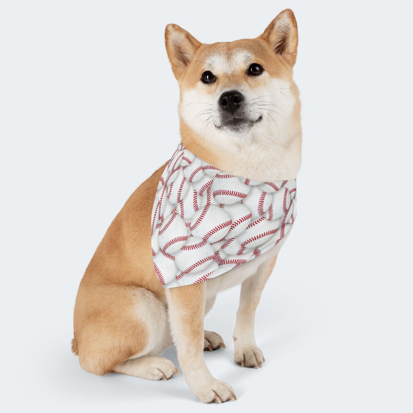 Baseball Dog Bandana, Over the Collar