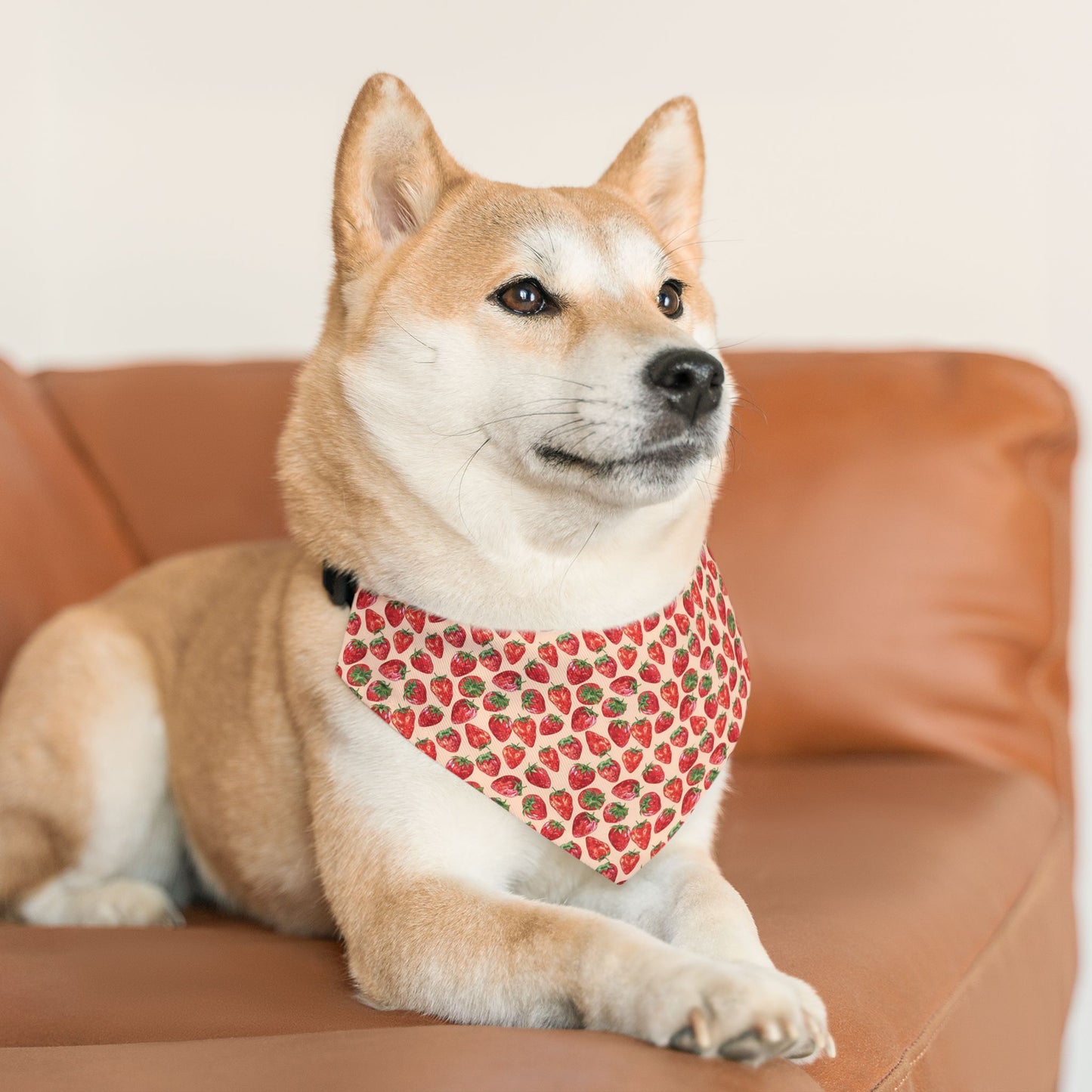 Strawberry Pattern Over-the-Collar Dog Bandana