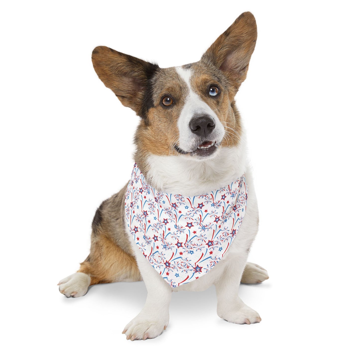 Patriotic Fireworks Pet Bandana – Over-the-Collar Dog Bandana – 4th of July Dog Accessory