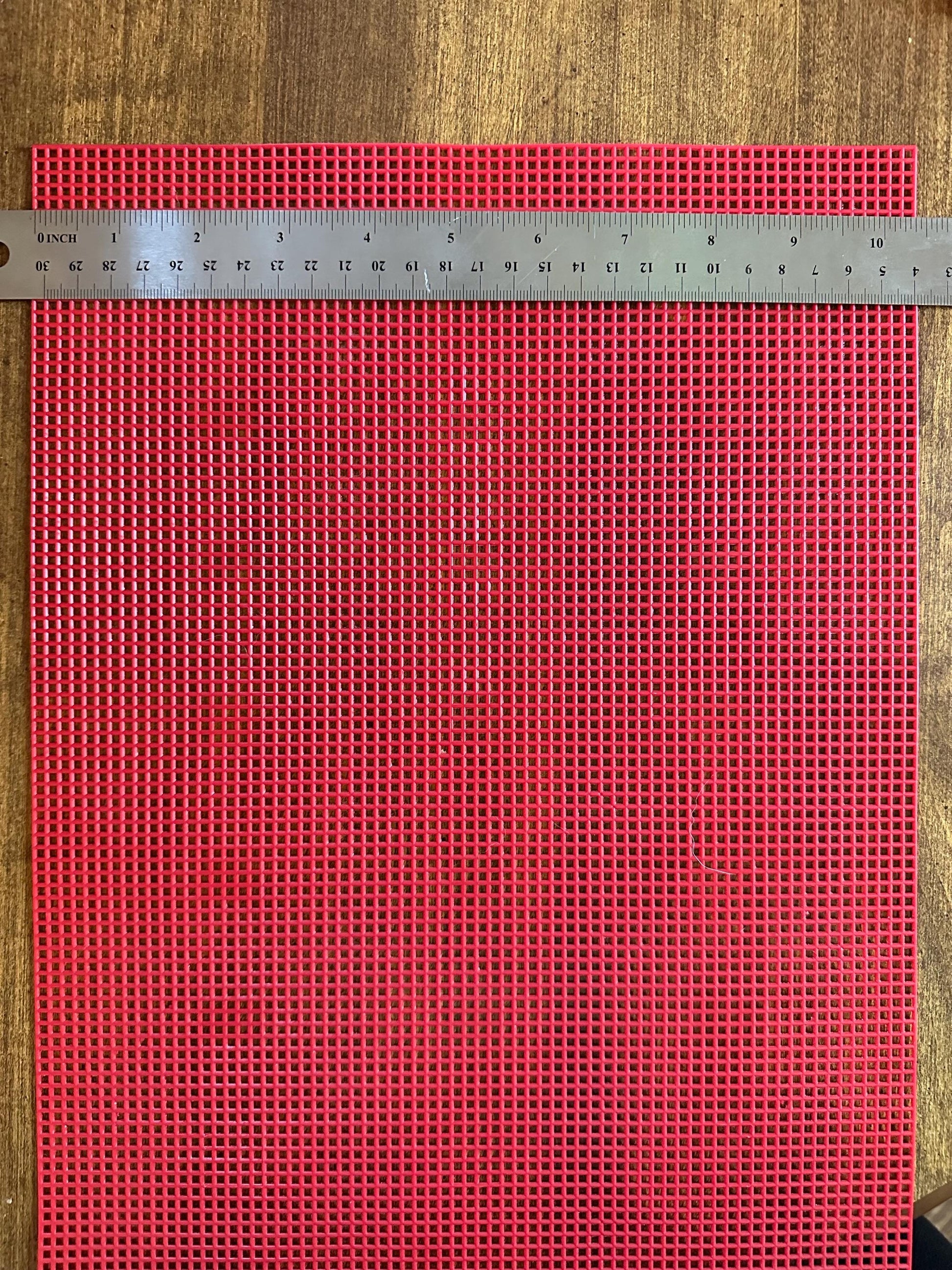 Christmas Red Plastic Canvas Sheet – 7 Mesh, 10.5” x 13.5”