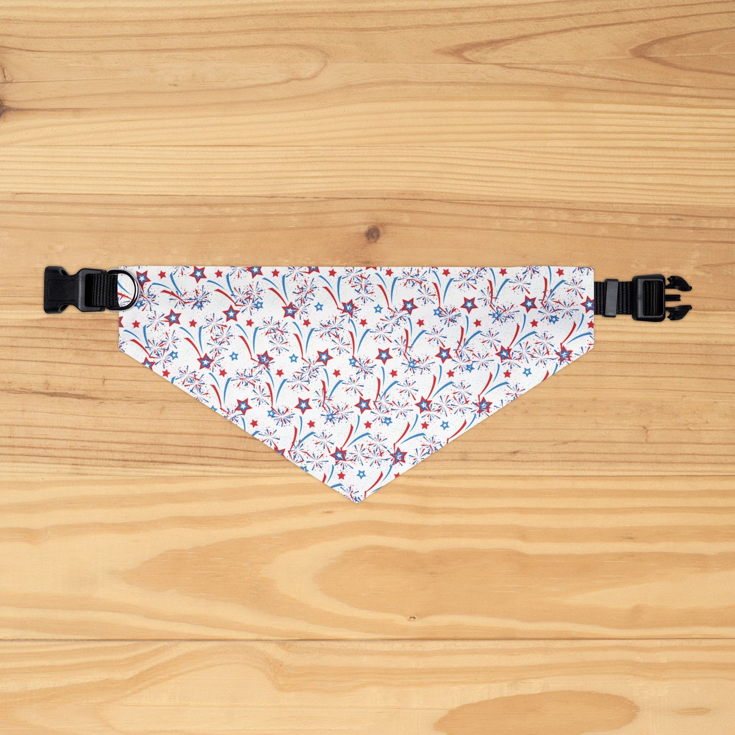 Patriotic Fireworks Pet Bandana – Over-the-Collar Dog Bandana – 4th of July Dog Accessory