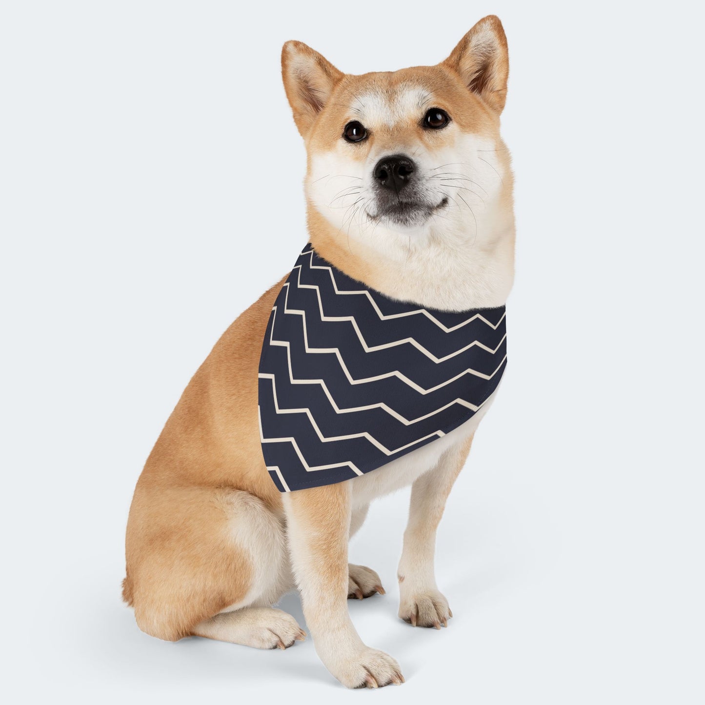 Black and White Chevron Dog Bandana - Over the Collar