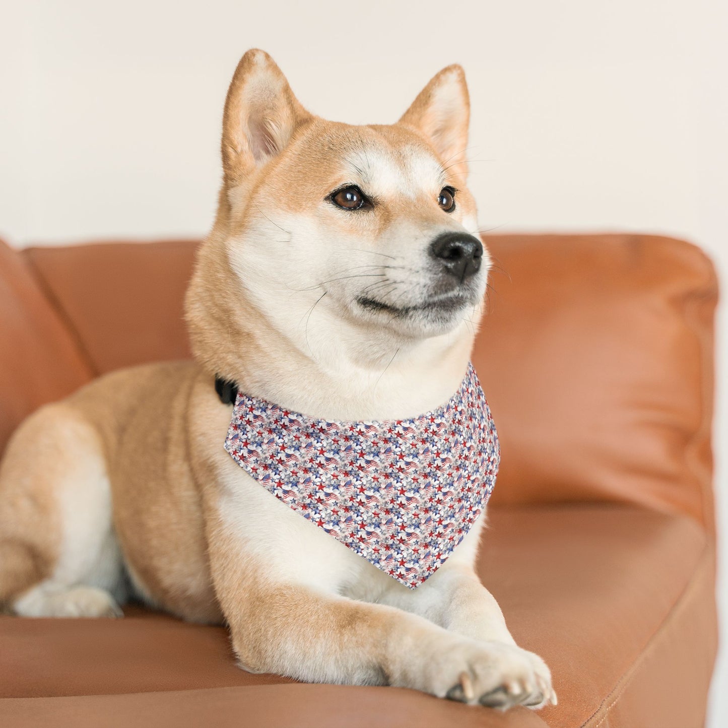 Patriotic Stars & Stripes Dog Bandana, Over-the-Collar
