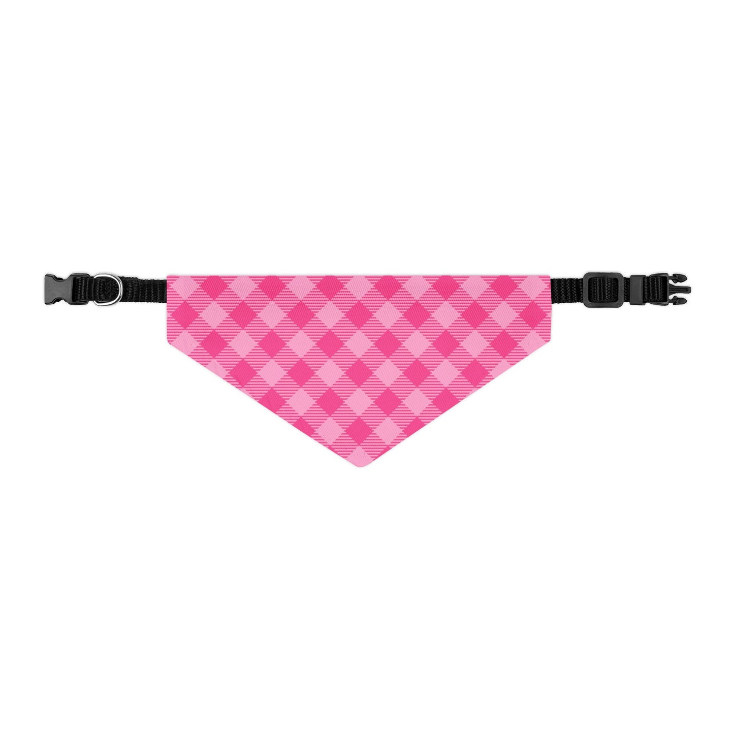 Sweet in Pink Buffalo Plaid Pet Bandana, Over the Collar