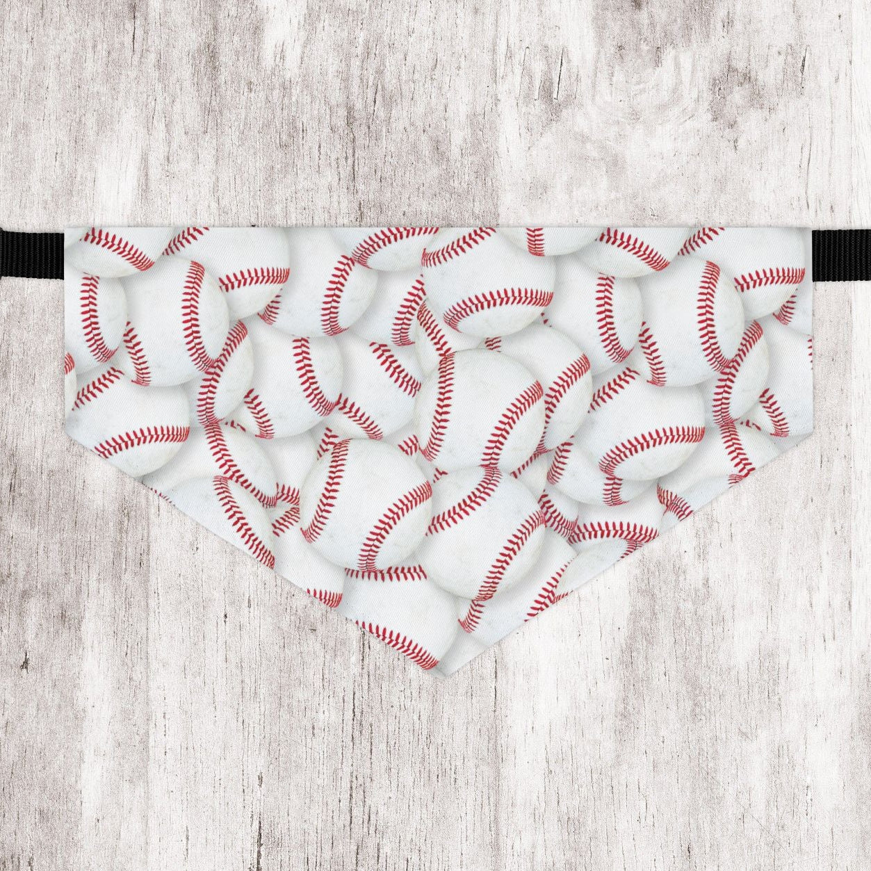 Baseball Dog Bandana, Over the Collar
