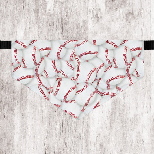 Baseball Dog Bandana, Over the Collar