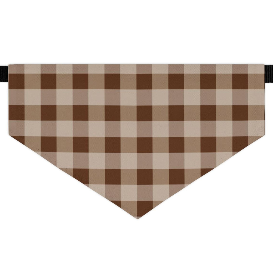 Brown Gingham Dog Bandana, Over the Collar