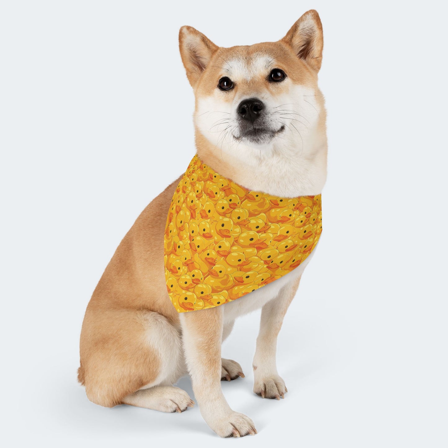 Rubber Duck Yellow Dog Bandana Collar, Over the Collar