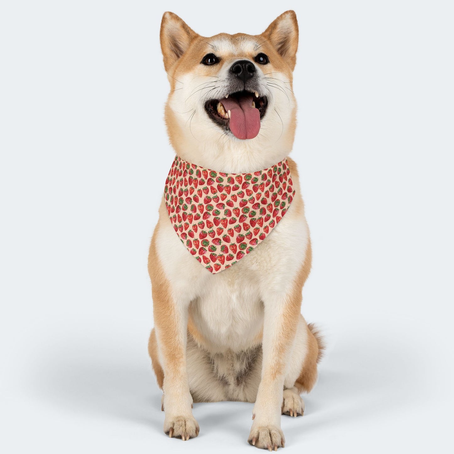 Strawberry Pattern Over-the-Collar Dog Bandana