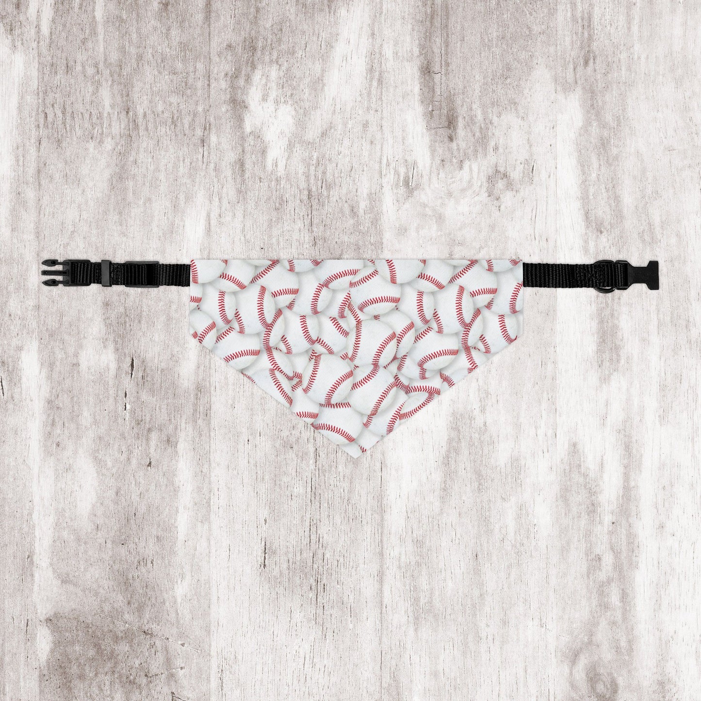Baseball Dog Bandana, Over the Collar
