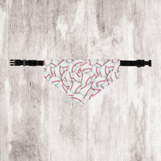Baseball Dog Bandana, Over the Collar