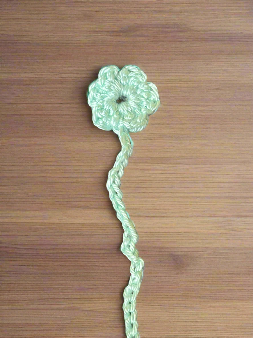 mint green Crocheted Flower Bookmark