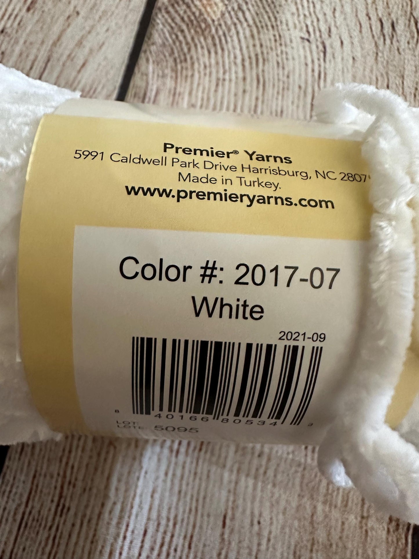 Premier Just Chenille Yarn – White (Color 2021-09) – Soft Polyester Yarn, 65 Yards