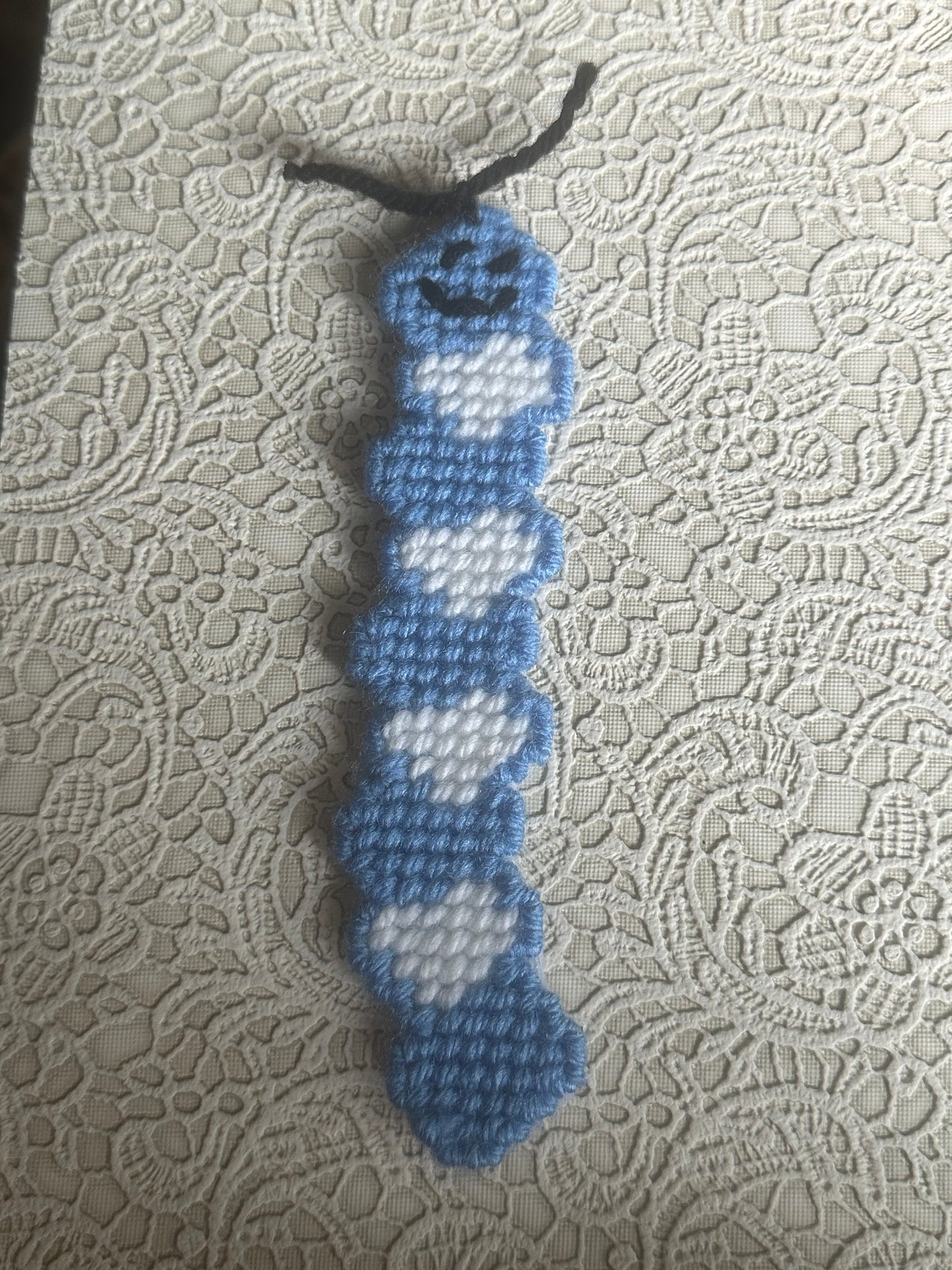 Caterpillar Bookmarks blue and white