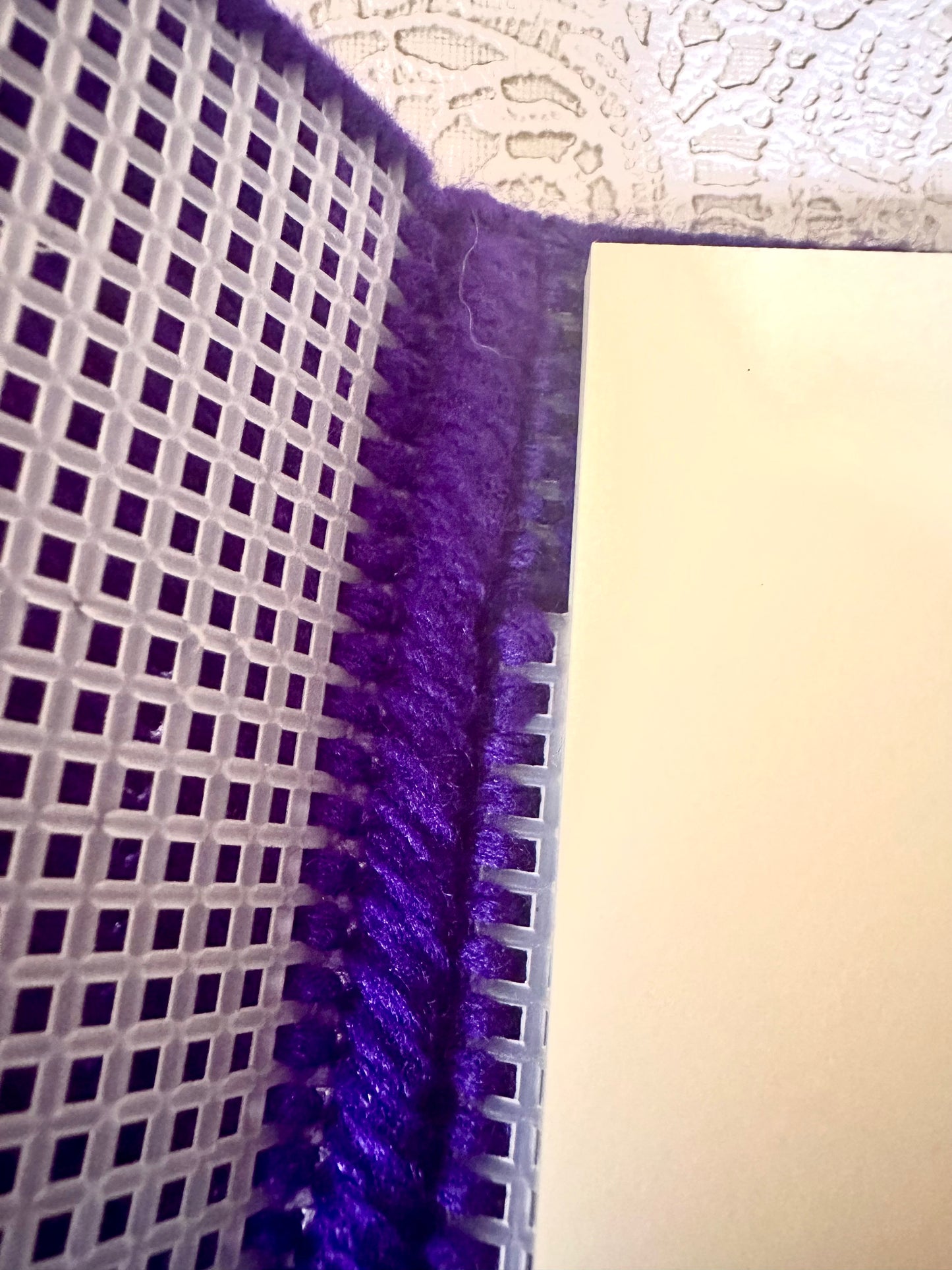 Handmade Purple Sticky Note Holder with Pink Star Buttons – Plastic Canvas Cover