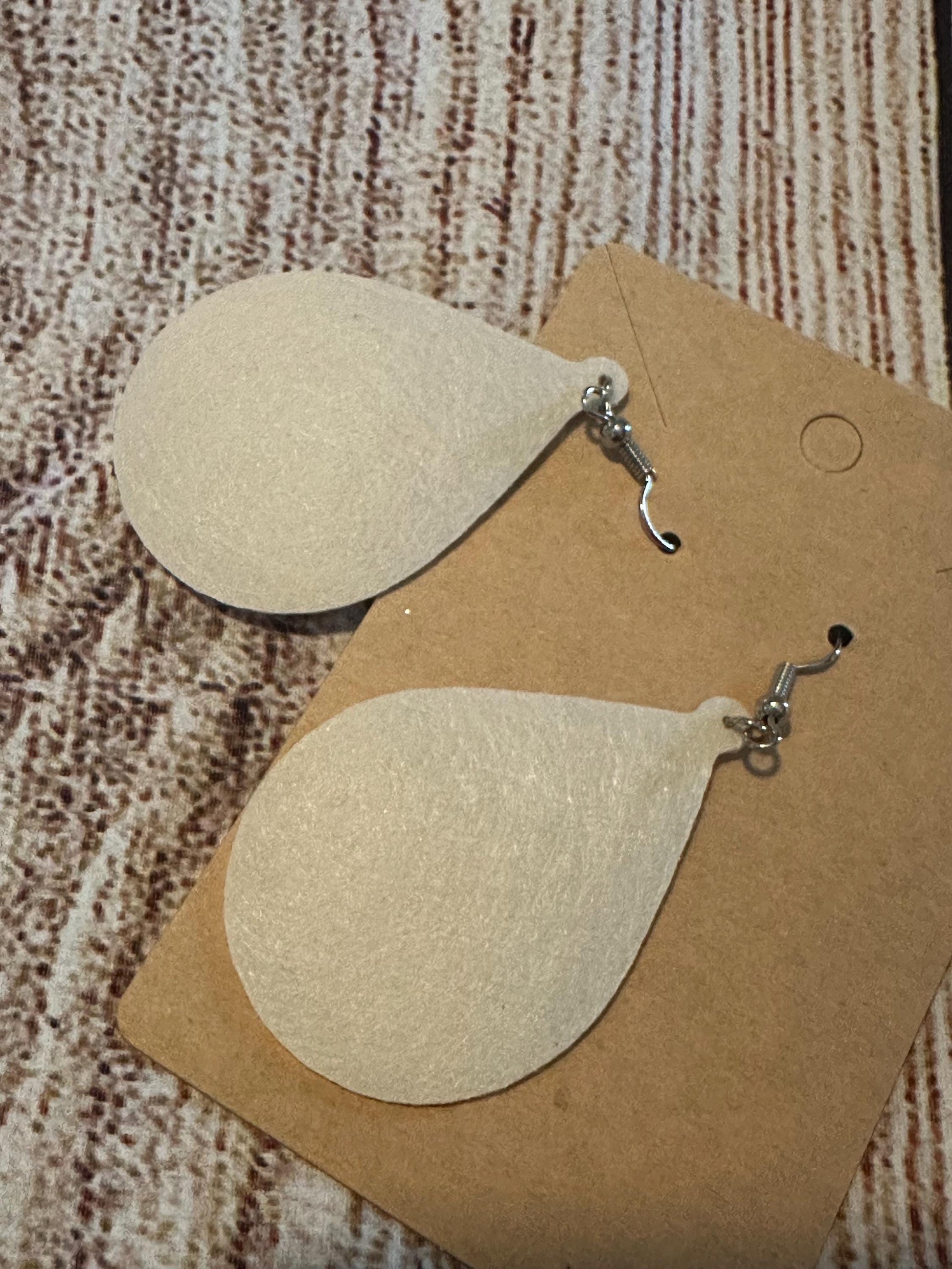 faux leather white backs of earrings