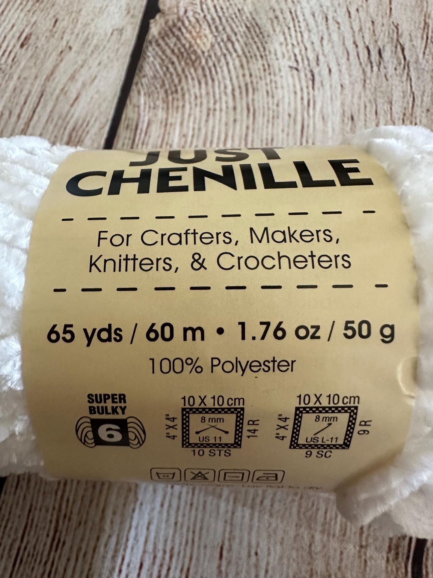 Premier Just Chenille Yarn – White (Color 2021-09) – Soft Polyester Yarn, 65 Yards