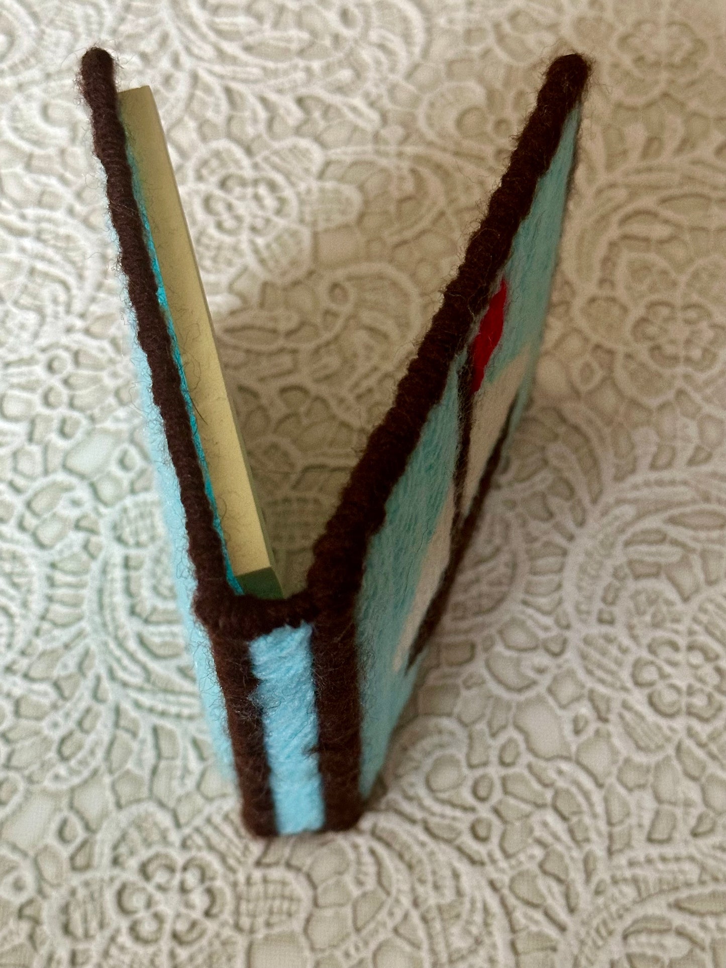 Handmade Sailboat Sticky Note Holder – Nautical Plastic Canvas Cover with Notepad