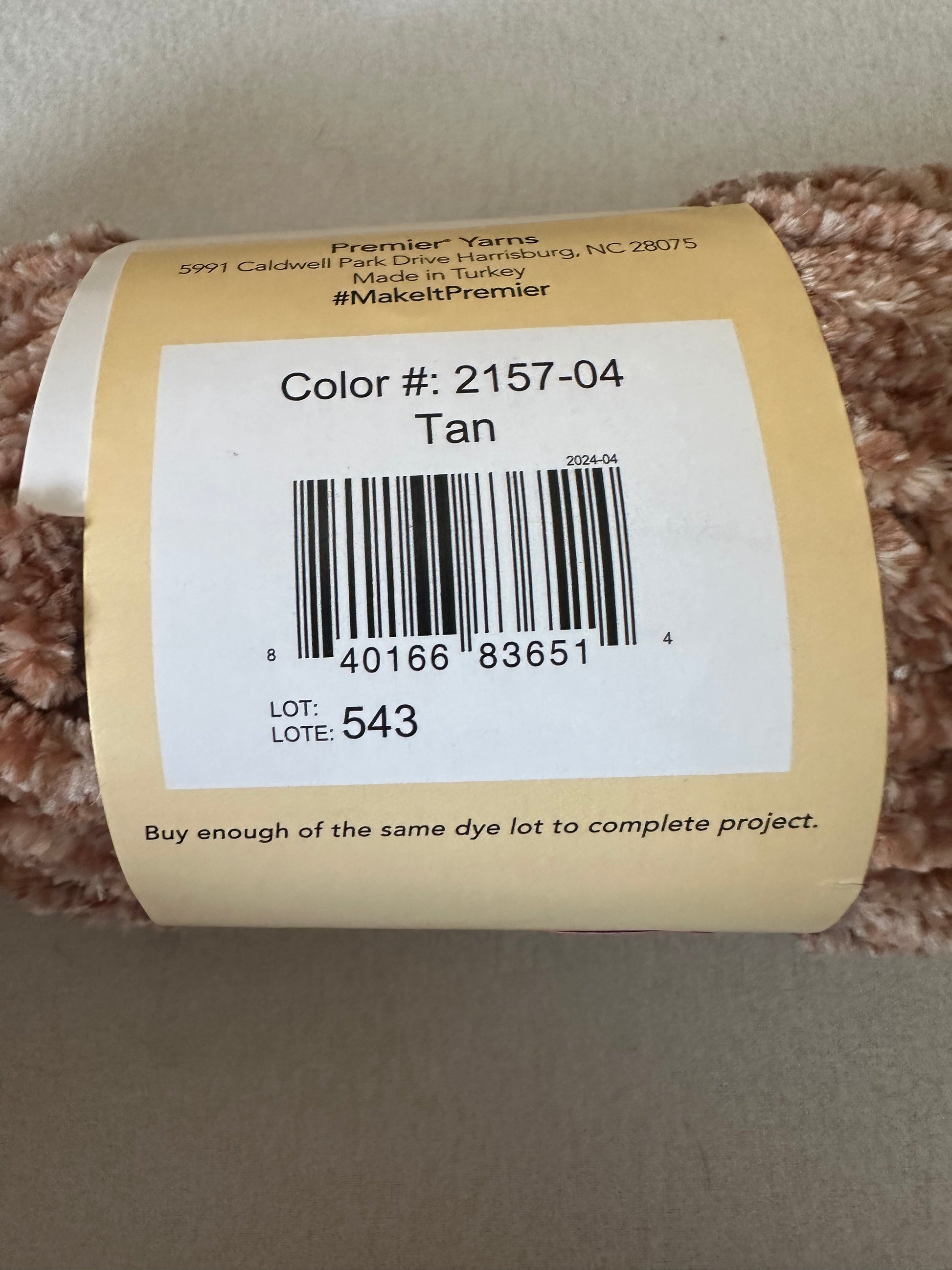 Premier Just Chenille Yarn – Tan (Color 2157-04)