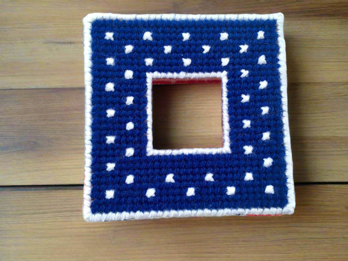 Patriotic Tissue Box Cover – American Flag Design | Fits Boutique Size Tissue Boxes