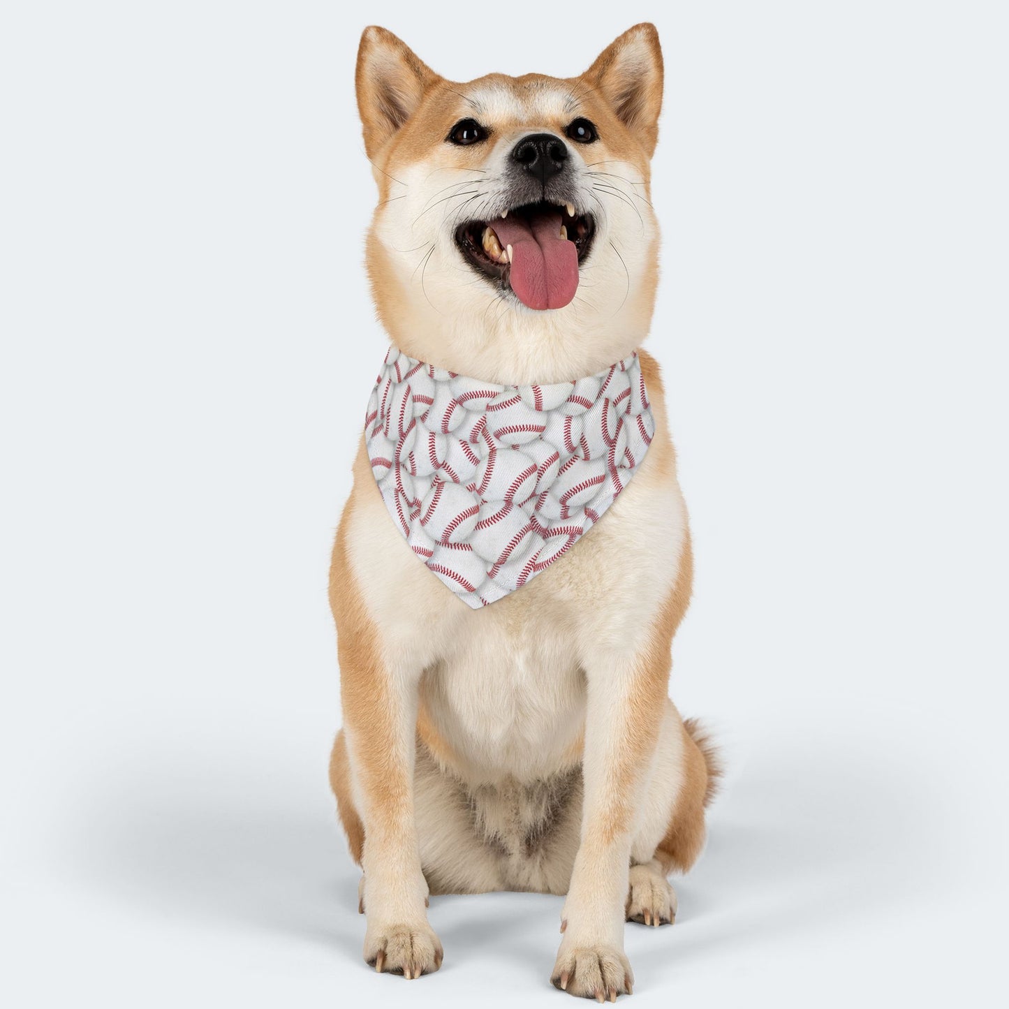 Baseball Dog Bandana, Over the Collar