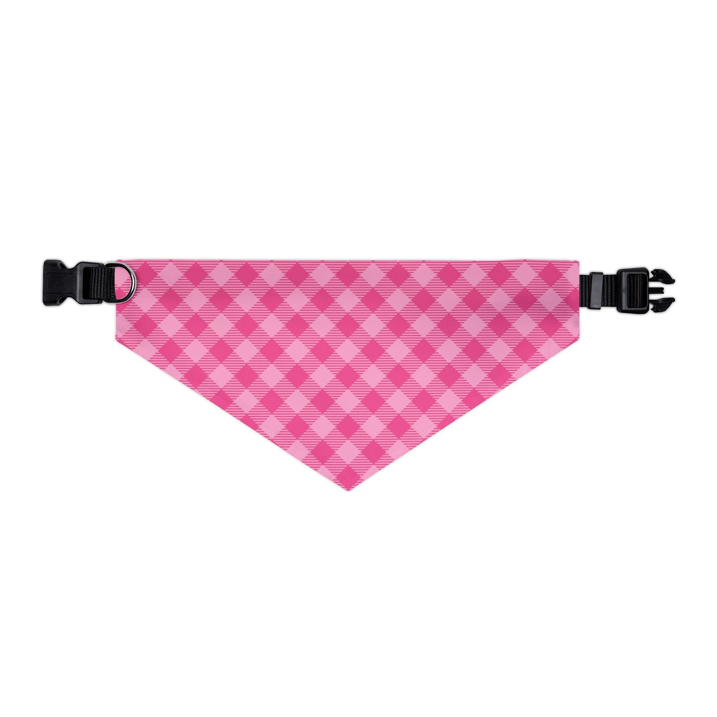 Sweet in Pink Buffalo Plaid Pet Bandana, Over the Collar