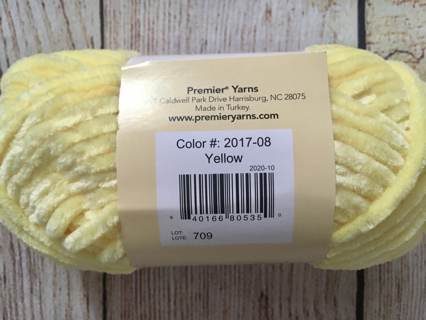 Premier Just Chenille Yarn – Yellow (Color 2017-08) – Super Soft Bulky Yarn
