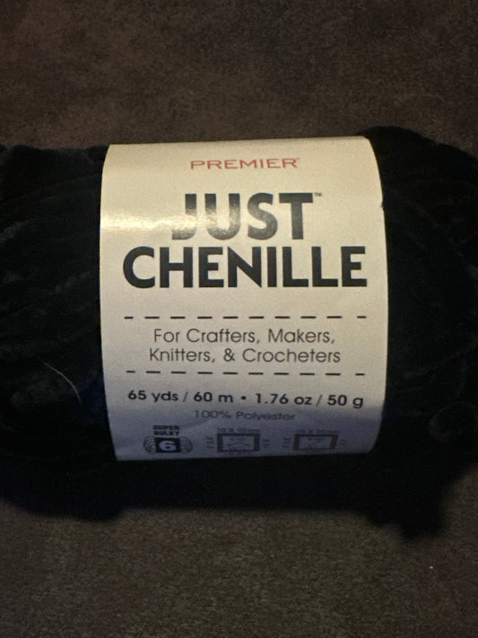 Premier Just Chenille Yarn – Black | Color 2017-01