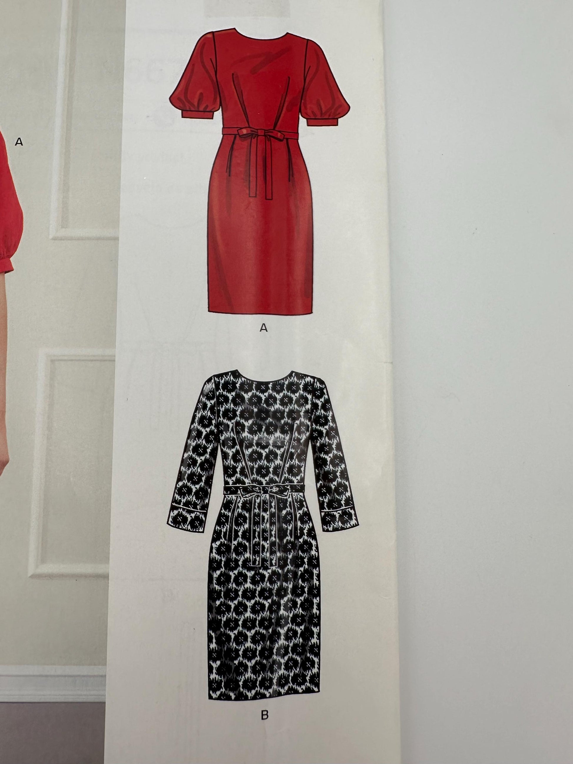 New Look N6679 Knee-Length Dress Pattern – Short or Long Sleeve Variations – Sizes 6–18 – Uncut