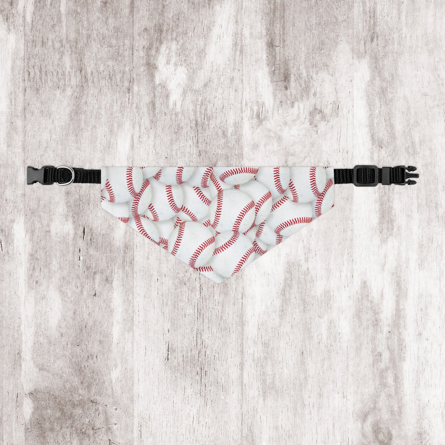 Baseball Dog Bandana, Over the Collar