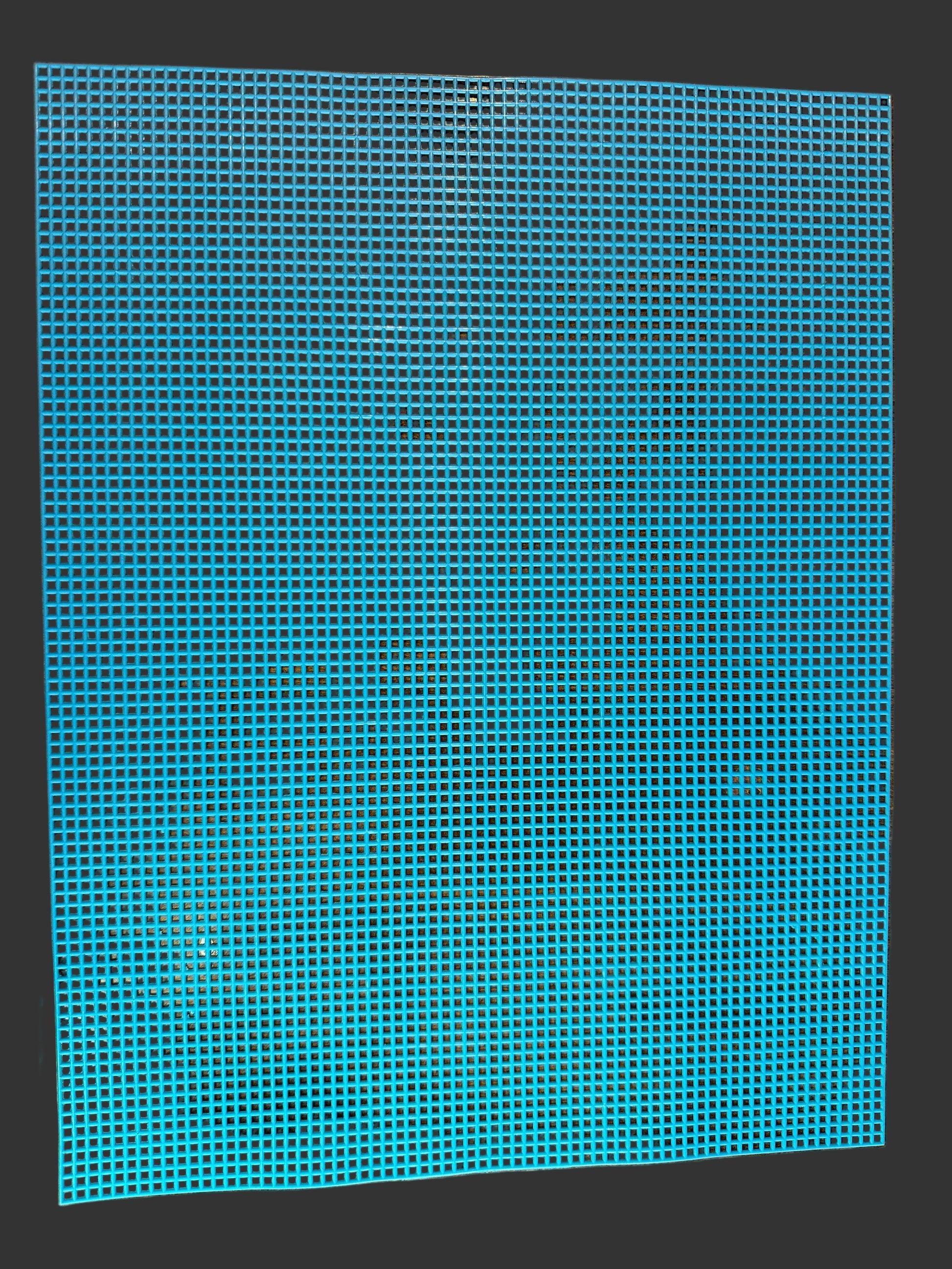 Fluorescent Blue Plastic Canvas Sheet – 7 Mesh, 10.5” x 13.5”