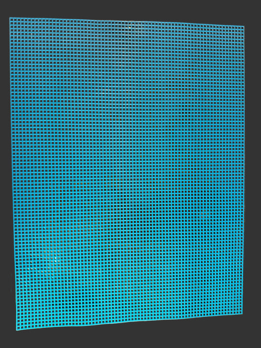 Fluorescent Blue Plastic Canvas Sheet – 7 Mesh, 10.5” x 13.5”