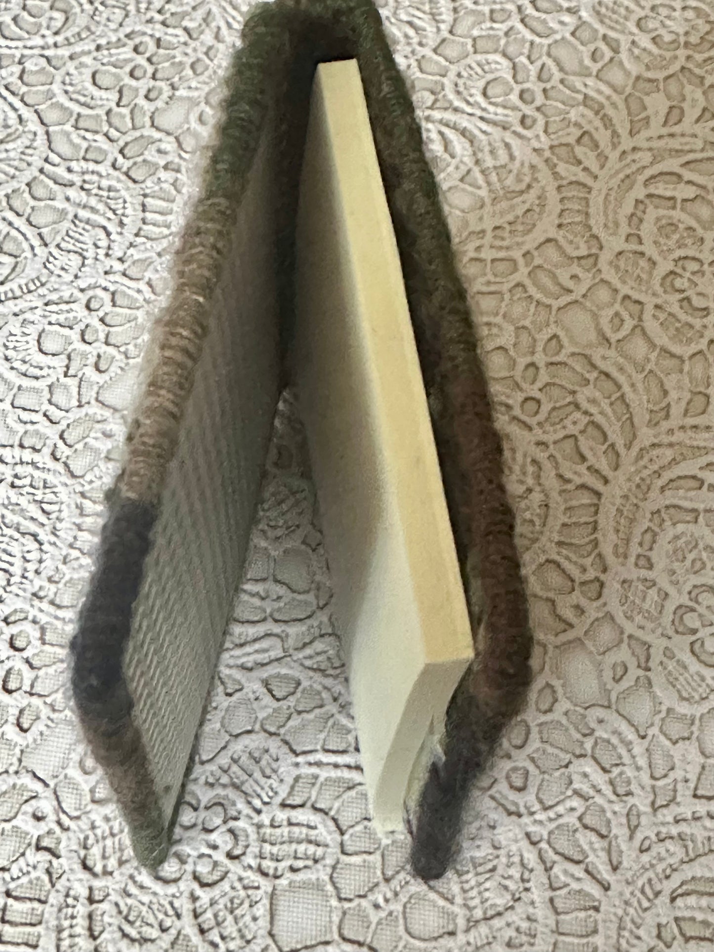 Handmade Camouflage Variegated Sticky Note Holder – Plastic Canvas Cover with Notepad
