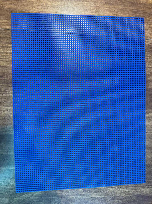 7 Mesh Royal Blue Plastic Canvas Sheet, 10.5 x 13.5