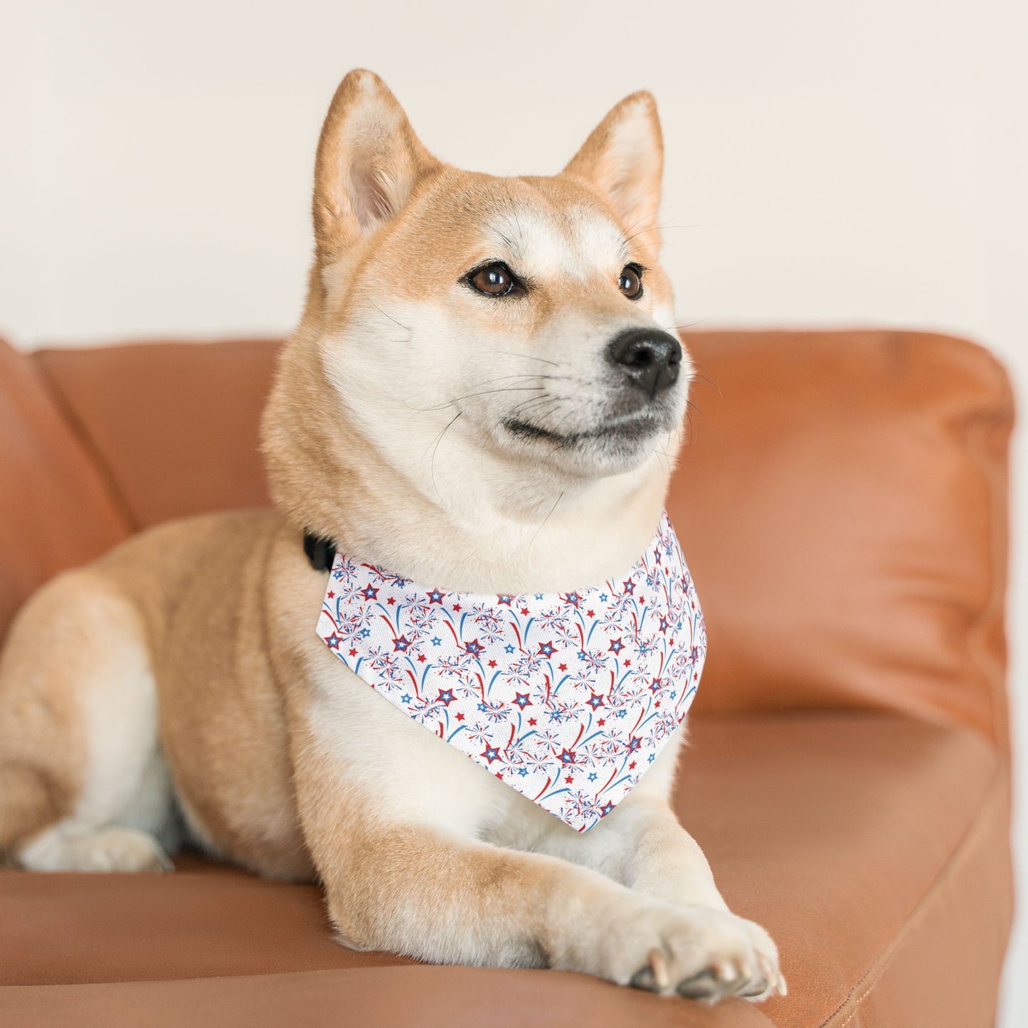 Patriotic Fireworks Pet Bandana – Over-the-Collar Dog Bandana – 4th of July Dog Accessory