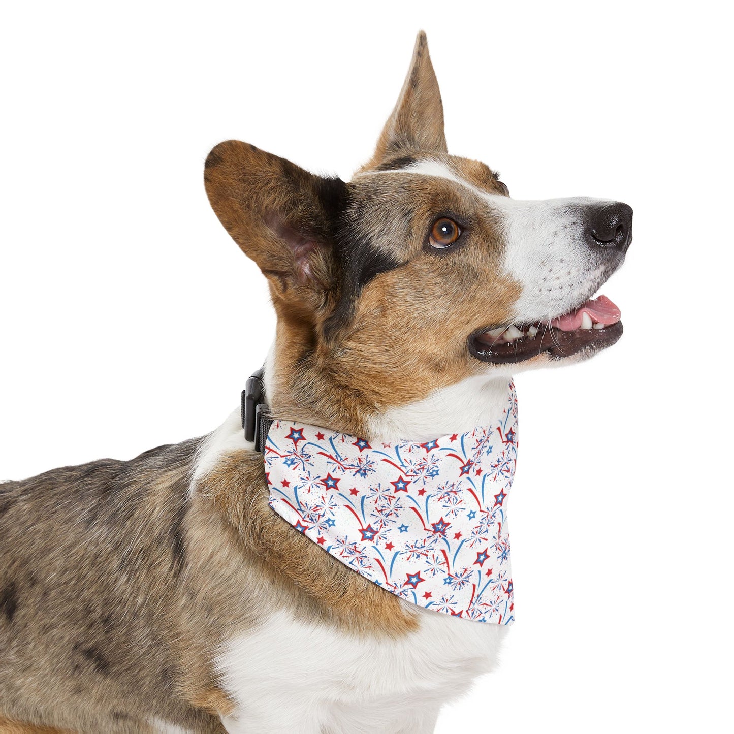 Patriotic Fireworks Pet Bandana – Over-the-Collar Dog Bandana – 4th of July Dog Accessory