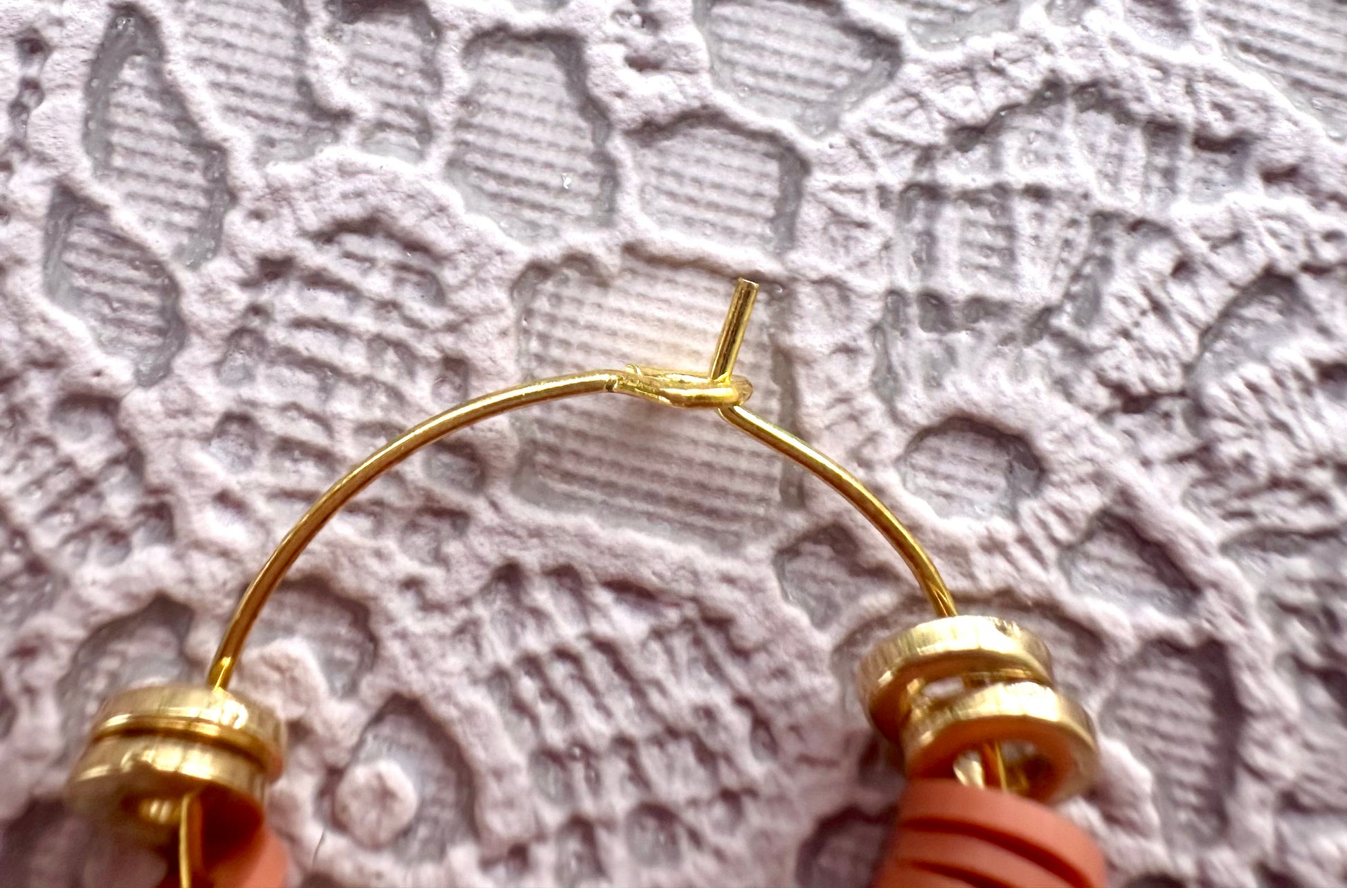 Earth Tone Heishi Beaded Hoop Earrings – Lightweight Handmade Hoops with Gold Accents