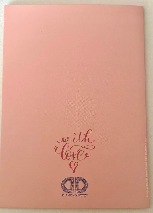Heart Balloon Diamond Art Greeting Card – Handmade Blank Card with 3D Sparkle Design