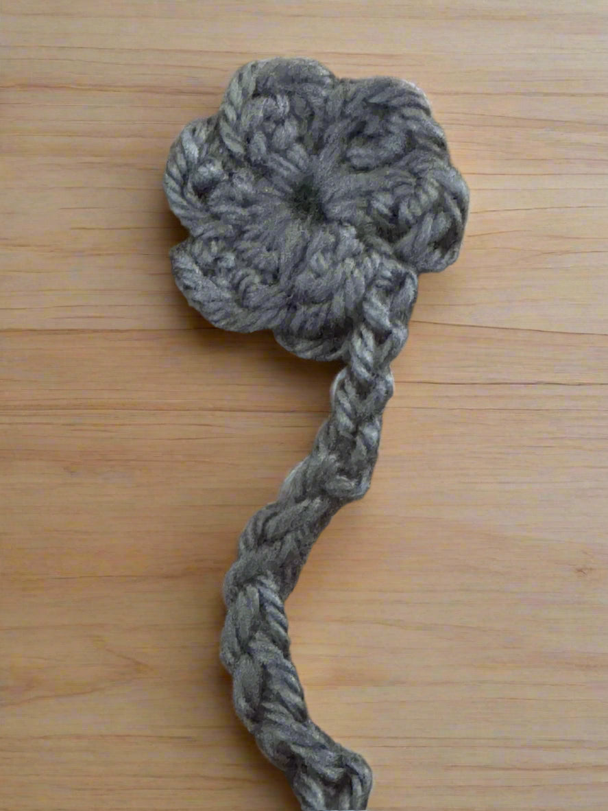 country blue Crocheted Flower Bookmark