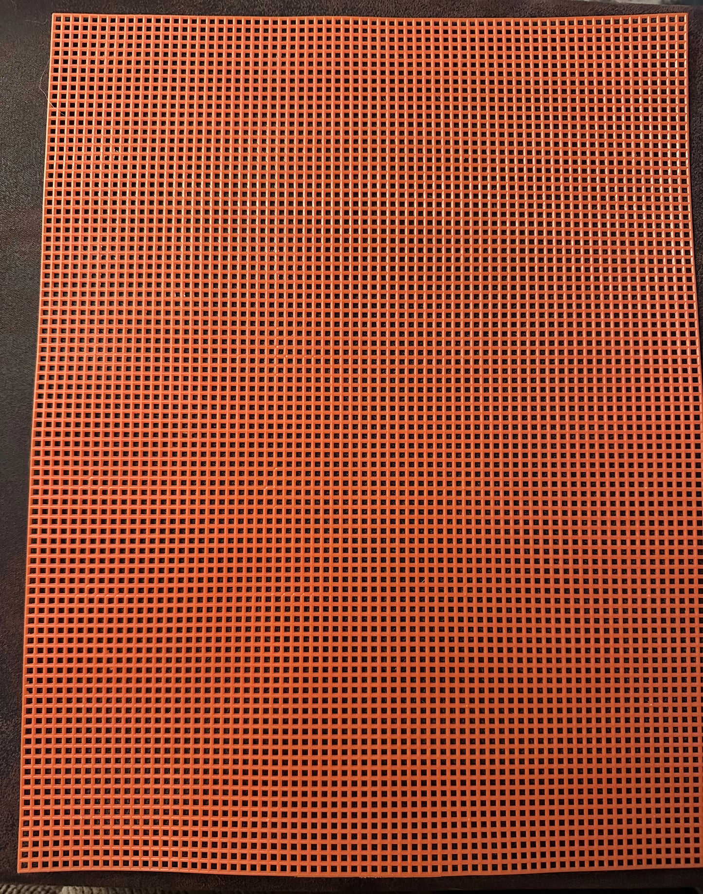 Orange Plastic Canvas Sheet – 7 Mesh, 10.5” x 13.5”