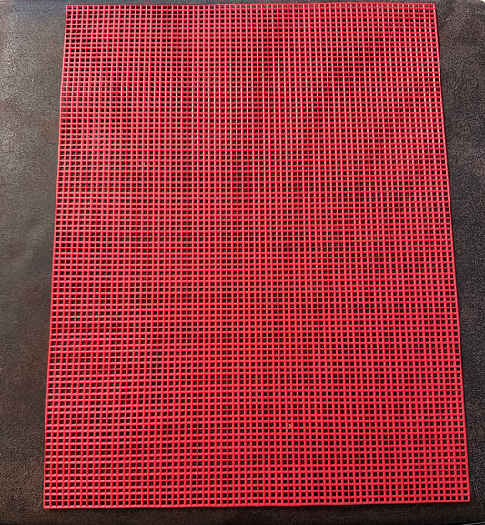 Christmas Red Plastic Canvas Sheet – 7 Mesh, 10.5” x 13.5”
